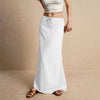 Casual Drawstring Low Waist A-Line Beach Style Bodycon Long Maxi Skirt Mssza