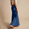 Casual Drawstring Low Waist A-Line Beach Style Bodycon Long Maxi Skirt Mssza