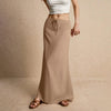 Casual Drawstring Low Waist A-Line Beach Style Bodycon Long Maxi Skirt Mssza