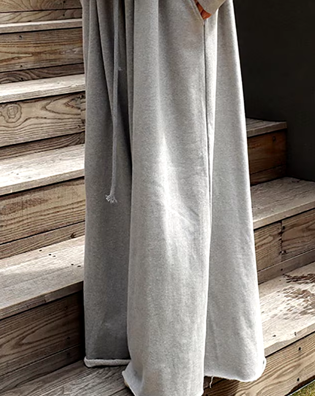 Casual Drawstring Solid Color Loose Wide Leg Bottoms Pants Mssza