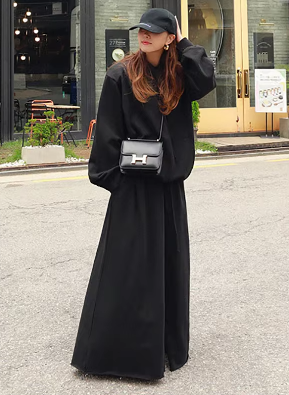 Casual Drawstring Solid Color Loose Wide Leg Bottoms Pants Mssza