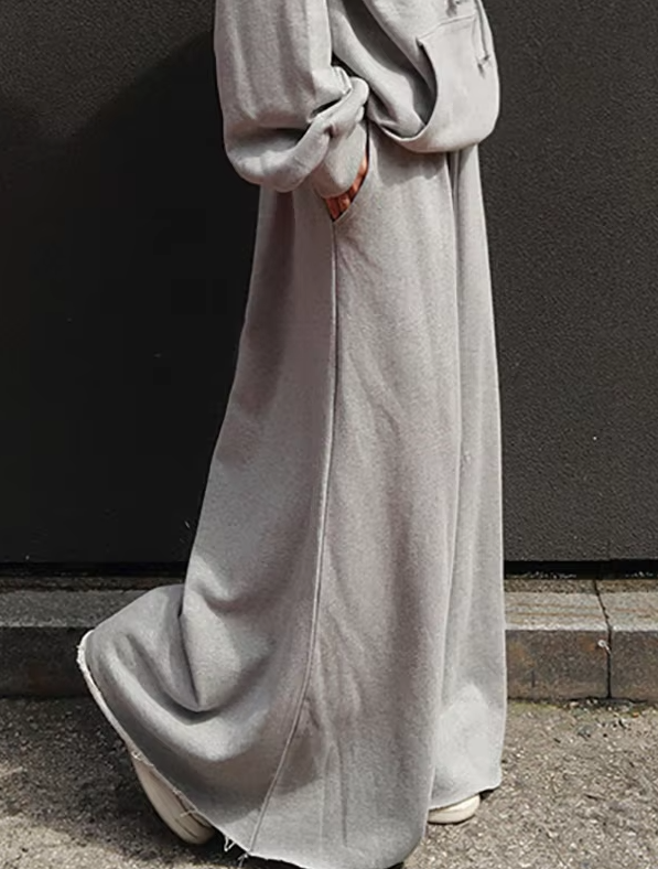 Casual Drawstring Solid Color Loose Wide Leg Bottoms Pants Mssza