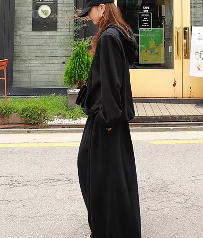 Casual Drawstring Solid Color Loose Wide Leg Bottoms Pants Mssza