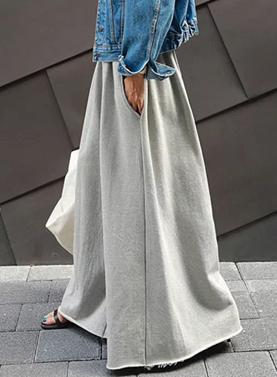 Casual Drawstring Solid Color Loose Wide Leg Bottoms Pants Mssza