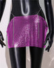 Casual Dropped Metal A-LINE Sequins Beach Nightclub Streetwear Mini Skirt Mssza