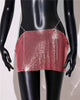 Casual Dropped Metal A-LINE Sequins Beach Nightclub Streetwear Mini Skirt Mssza