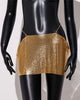 Casual Dropped Metal A-LINE Sequins Beach Nightclub Streetwear Mini Skirt Mssza