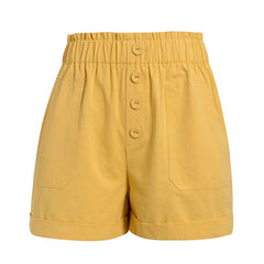 Casual Elastic High Waist Shorts Mssza