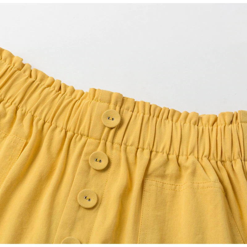 Casual Elastic High Waist Shorts Mssza