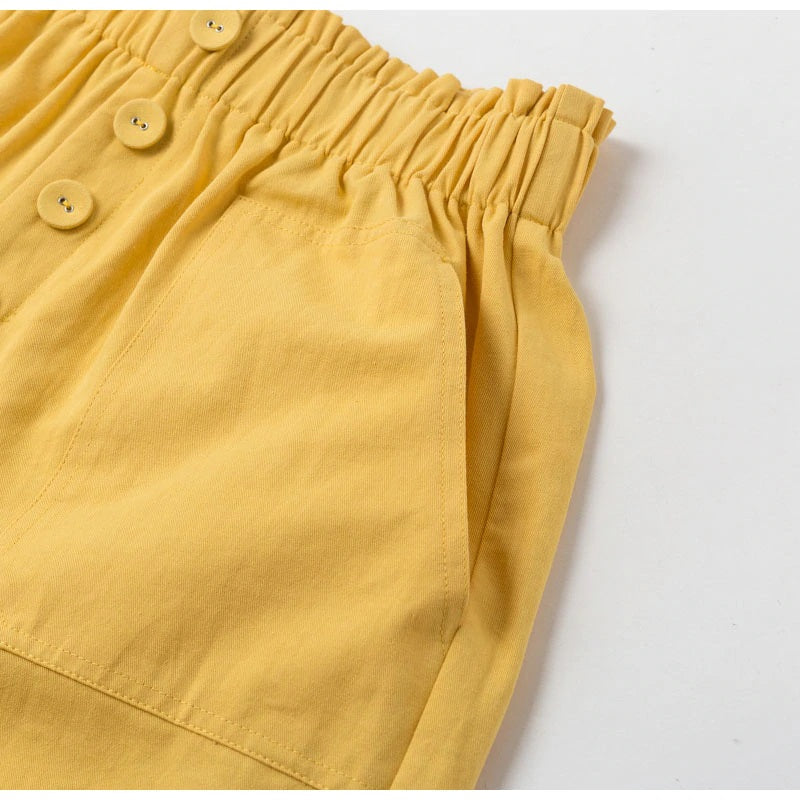 Casual Elastic High Waist Shorts Mssza