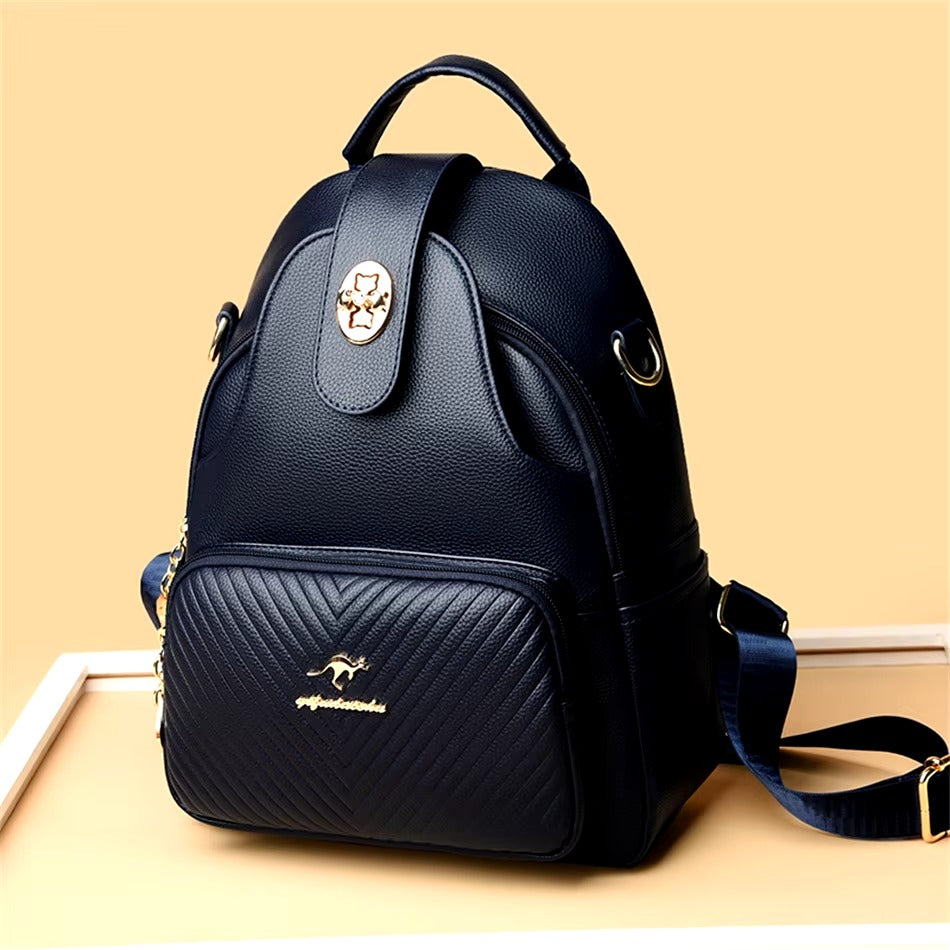 Casual Embossing High Quality Soft Leather Backpack Mssza