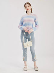 Casual Embroidery Applique Polyester Cropped Jeans Mssza