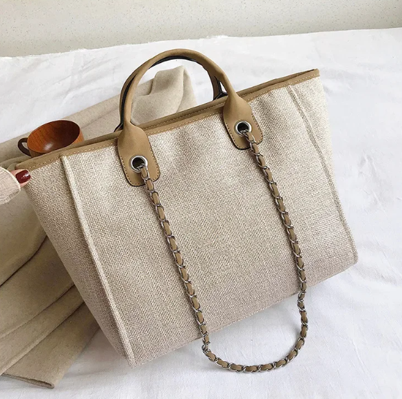 Casual Make Up Designer Large Capacity Shoulder Crossbody Chain Tote Bag Mssza