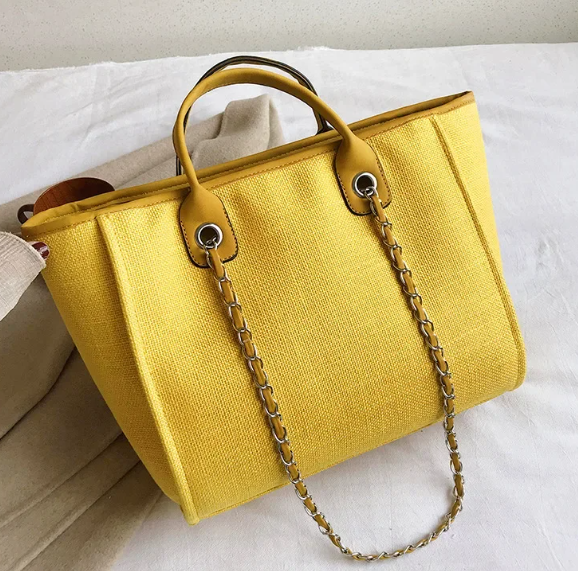 Casual Make Up Designer Large Capacity Shoulder Crossbody Chain Tote Bag Mssza