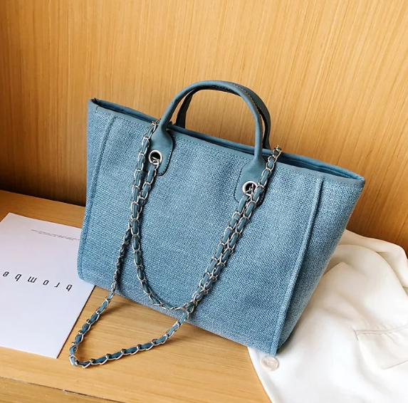 Casual Make Up Designer Large Capacity Shoulder Crossbody Chain Tote Bag Mssza