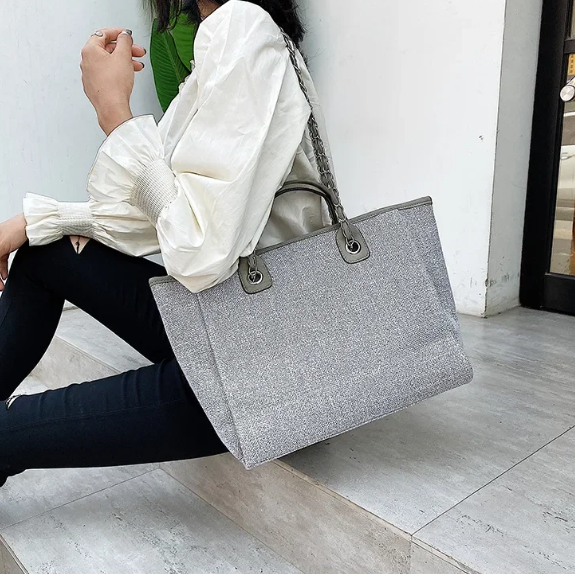 Casual Make Up Designer Large Capacity Shoulder Crossbody Chain Tote Bag Mssza