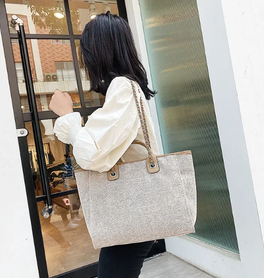 Casual Make Up Designer Large Capacity Shoulder Crossbody Chain Tote Bag Mssza