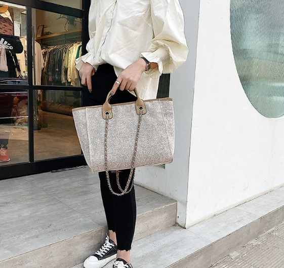 Casual Make Up Designer Large Capacity Shoulder Crossbody Chain Tote Bag Mssza