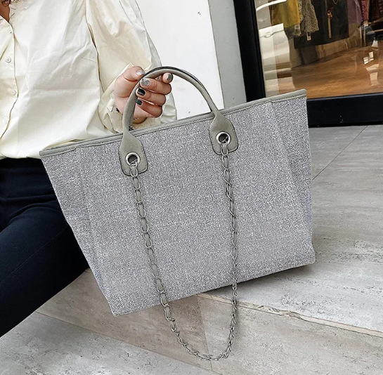 Casual Make Up Designer Large Capacity Shoulder Crossbody Chain Tote Bag Mssza