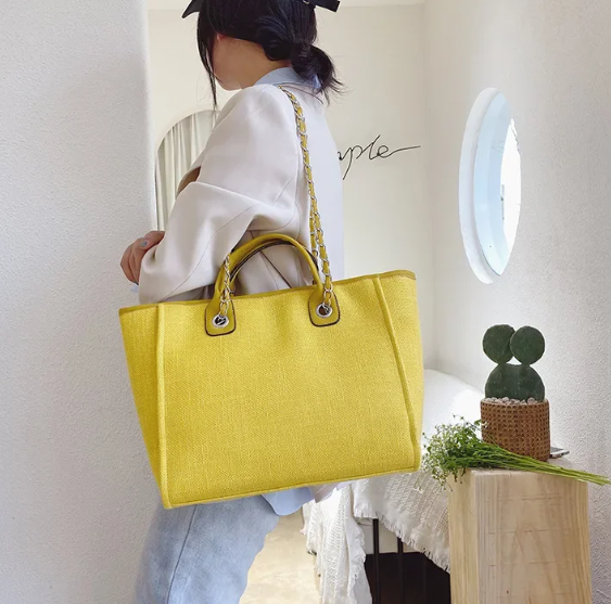 Casual Make Up Designer Large Capacity Shoulder Crossbody Chain Tote Bag Mssza