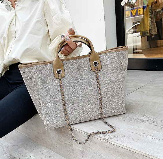Casual Make Up Designer Large Capacity Shoulder Crossbody Chain Tote Bag Mssza