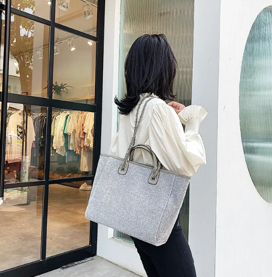 Casual Make Up Designer Large Capacity Shoulder Crossbody Chain Tote Bag Mssza