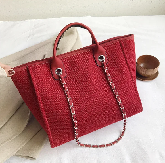 Casual Make Up Designer Large Capacity Shoulder Crossbody Chain Tote Bag Mssza