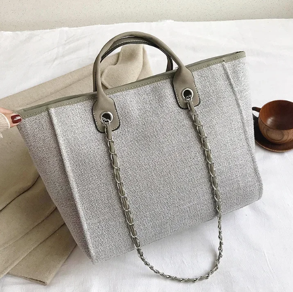 Casual Make Up Designer Large Capacity Shoulder Crossbody Chain Tote Bag Mssza