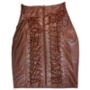 Casual Faux Leather High Waist Back Zipper Bodycon Pencil Knee Length Skirt Mssza