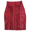 Casual Faux Leather High Waist Back Zipper Bodycon Pencil Knee Length Skirt Mssza