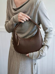 Casual Faux Leather Hobo Crescent Shoulder Bag Mssza