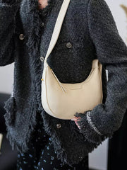 Casual Faux Leather Hobo Crescent Shoulder Bag Mssza