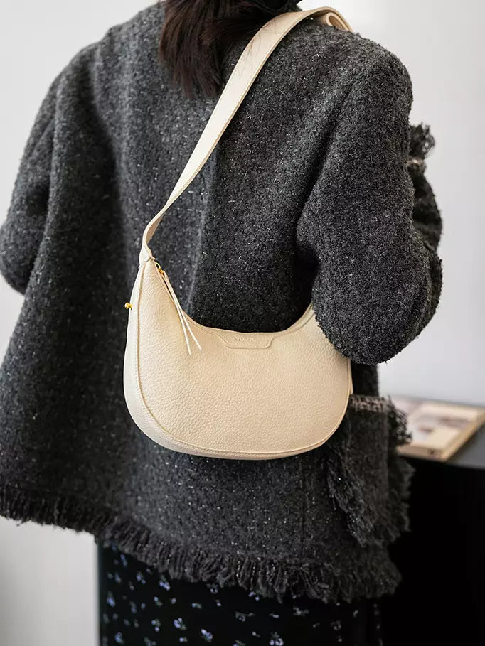 Casual Faux Leather Hobo Crescent Shoulder Bag Mssza
