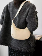 Casual Faux Leather Hobo Crescent Shoulder Bag Mssza