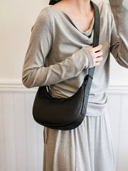 Casual Faux Leather Hobo Crescent Shoulder Bag Mssza