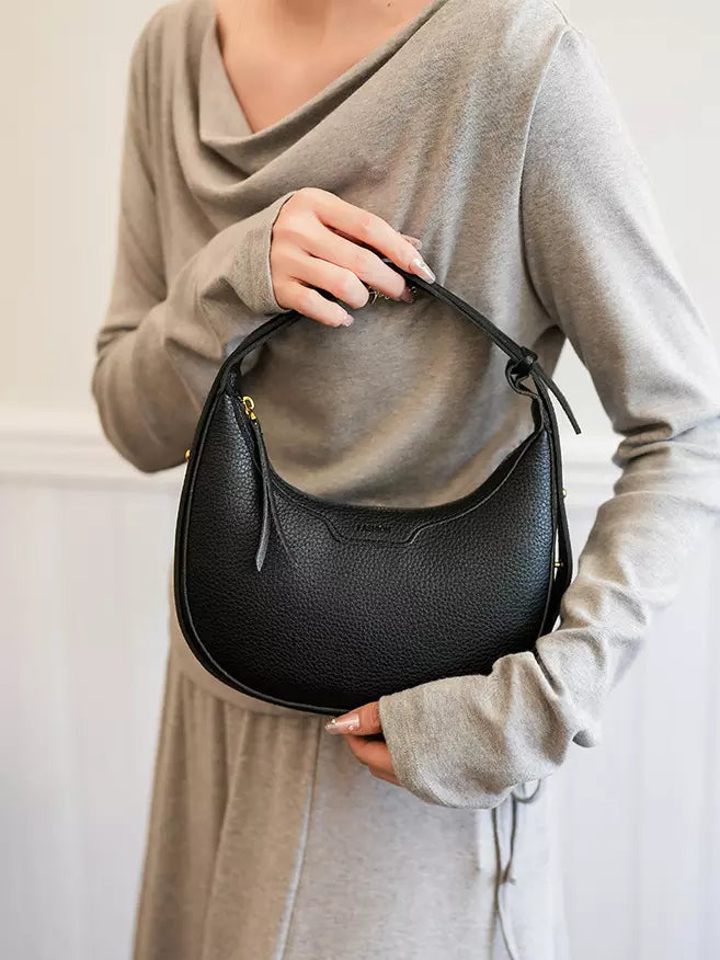 Casual Faux Leather Hobo Crescent Shoulder Bag Mssza
