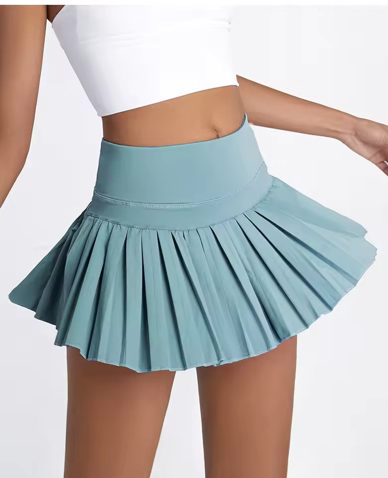 Casual Fitness Gym With Pocket Running Pleated Safe Skirts Mssza