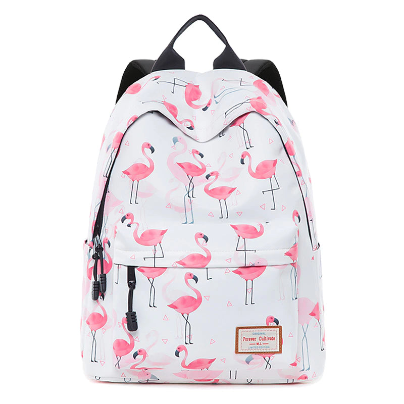Casual Flamingo Backpack High Capacity Back To Shoulder Bag Mssza