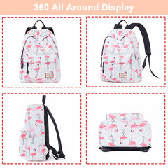Casual Flamingo Backpack High Capacity Back To Shoulder Bag Mssza