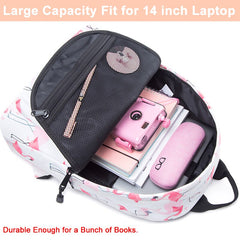 Casual Flamingo Backpack High Capacity Back To Shoulder Bag Mssza