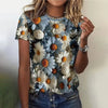 Casual Floral Basic Print Oversized Pullover T Shirt Mssza