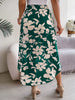 Casual Floral Print Asymmetric Ruffle Slight Stretch Mid-Calf Skirts Mssza