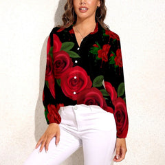 Casual Floral Print Retro Pattern Long Sleeve Single Breasted Shirt Mssza