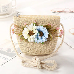 Casual Floral Rattan Mini Handmade Shoulder Bag Mssza