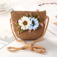 Casual Floral Rattan Mini Handmade Shoulder Bag Mssza