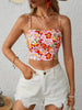 Casual Flower Print Backless Camisole Cool and Comfortable Top Mssza