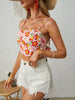 Casual Flower Print Backless Camisole Cool and Comfortable Top Mssza