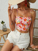 Casual Flower Print Backless Camisole Cool and Comfortable Top Mssza