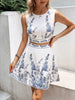 Casual Flower Sleeveless Top And Waist Skirt Cross-Border Two-Piece Set Mssza