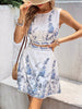 Casual Flower Sleeveless Top And Waist Skirt Cross-Border Two-Piece Set Mssza